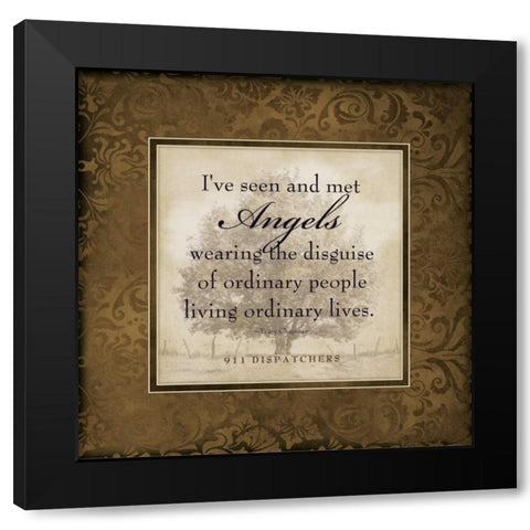 911 Angels Black Modern Wood Framed Art Print by Marrott, Stephanie
