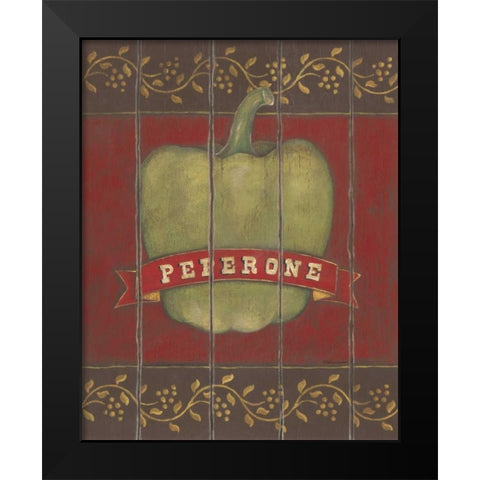 Peperone Black Modern Wood Framed Art Print by Marrott, Stephanie