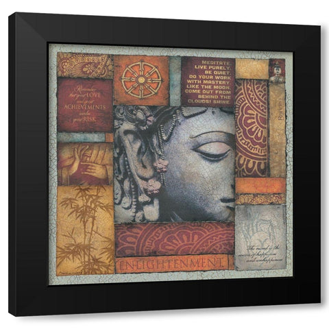 Buddha Tapestry I Black Modern Wood Framed Art Print with Double Matting by Marrott, Stephanie