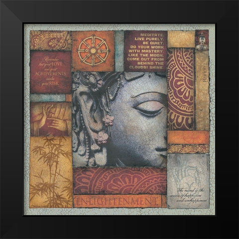 Buddha Tapestry I Black Modern Wood Framed Art Print by Marrott, Stephanie