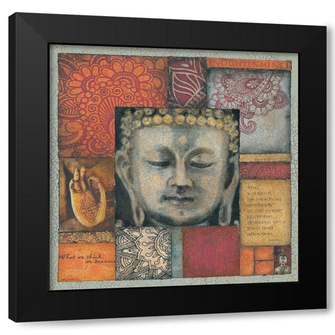 Buddha Tapestry II Black Modern Wood Framed Art Print by Marrott, Stephanie