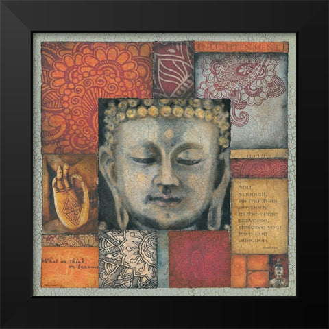Buddha Tapestry II Black Modern Wood Framed Art Print by Marrott, Stephanie