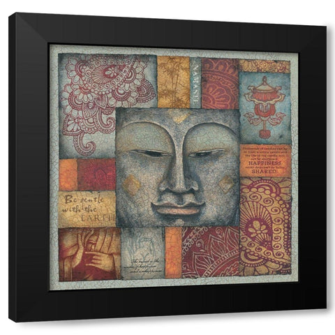 Buddha Tapestry IV Black Modern Wood Framed Art Print with Double Matting by Marrott, Stephanie
