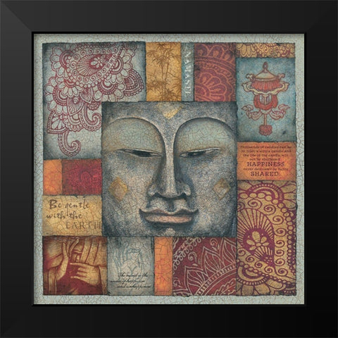 Buddha Tapestry IV Black Modern Wood Framed Art Print by Marrott, Stephanie