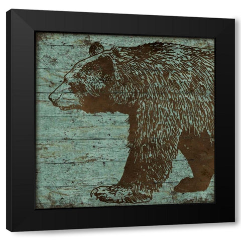 Lodge Bear Black Modern Wood Framed Art Print by Marrott, Stephanie