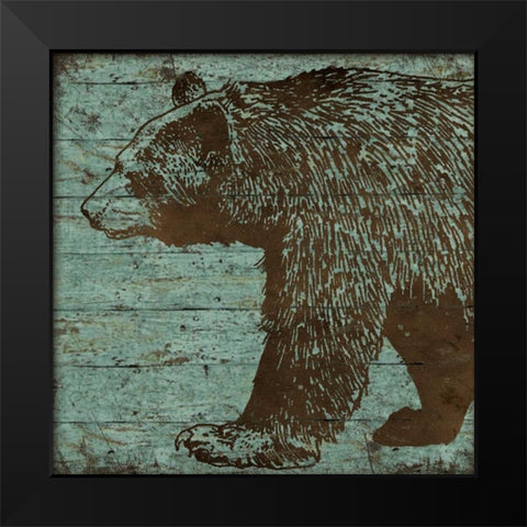 Lodge Bear Black Modern Wood Framed Art Print by Marrott, Stephanie