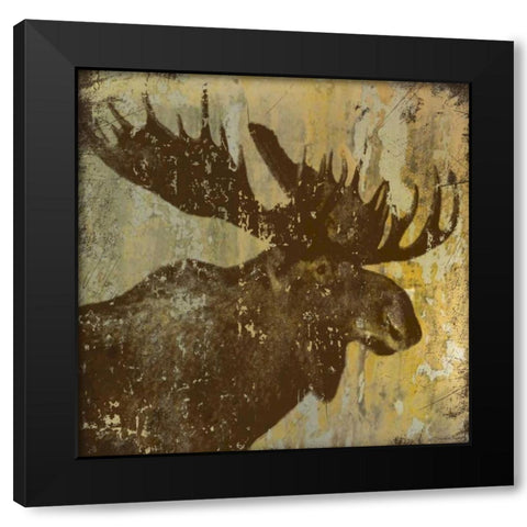 Lodge Moose Black Modern Wood Framed Art Print by Marrott, Stephanie