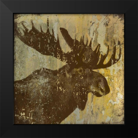 Lodge Moose Black Modern Wood Framed Art Print by Marrott, Stephanie