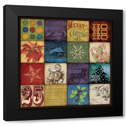 Holiday Joy Black Modern Wood Framed Art Print by Marrott, Stephanie