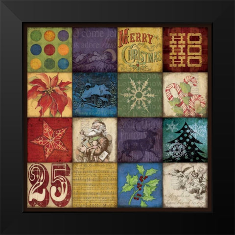 Holiday Joy Black Modern Wood Framed Art Print by Marrott, Stephanie