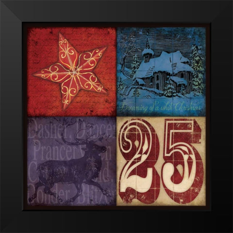 Holiday Patch II Black Modern Wood Framed Art Print by Marrott, Stephanie