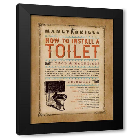 Manly Skills I Black Modern Wood Framed Art Print with Double Matting by Marrott, Stephanie