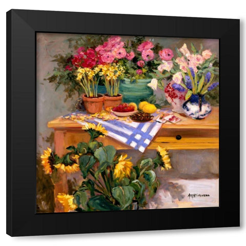 Fresh Flower I Black Modern Wood Framed Art Print with Double Matting by Stevens, Allayn