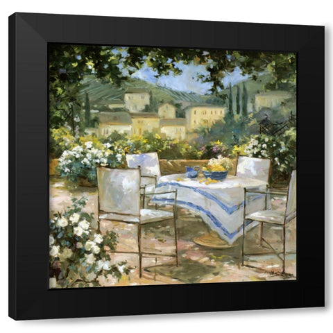 Tuscany Terrace Black Modern Wood Framed Art Print by Stevens, Allayn