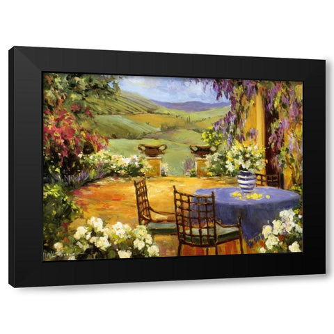 Countryside Terrace Black Modern Wood Framed Art Print with Double Matting by Stevens, Allayn