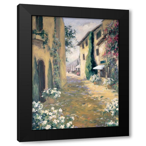 Sunlit Villa I Black Modern Wood Framed Art Print with Double Matting by Stevens, Allayn