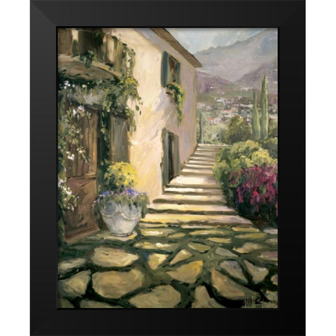 Sunlit Villa II Black Modern Wood Framed Art Print by Stevens, Allayn