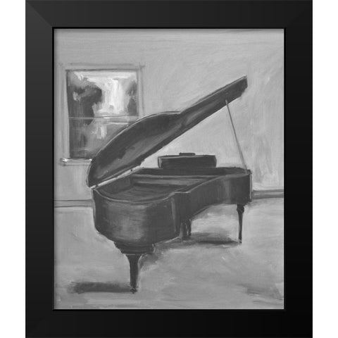 Piano -1 BW Black Modern Wood Framed Art Print by Stevens, Allayn