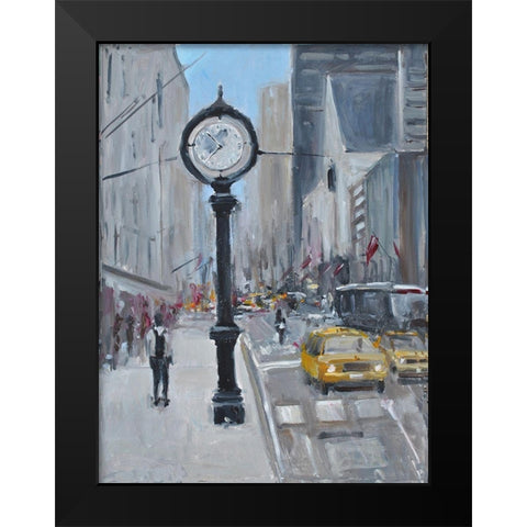 City Streets Black Modern Wood Framed Art Print by Stevens, Allayn