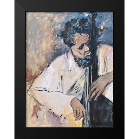 Listen To The Music Black Modern Wood Framed Art Print by Stevens, Allayn
