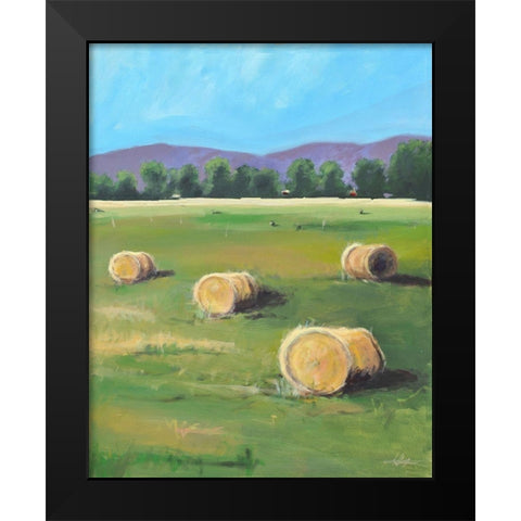 Hay Rolls Black Modern Wood Framed Art Print by Stevens, Allayn
