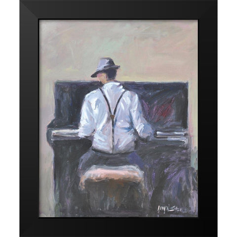Play Me A Tune Black Modern Wood Framed Art Print by Stevens, Allayn