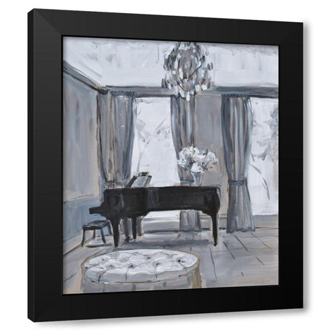 Piano Room Black Modern Wood Framed Art Print with Double Matting by Stevens, Allayn