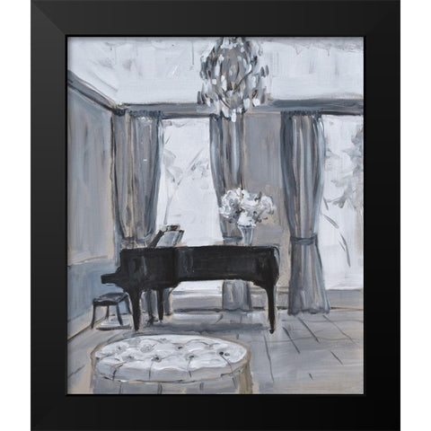 Piano Room Black Modern Wood Framed Art Print by Stevens, Allayn