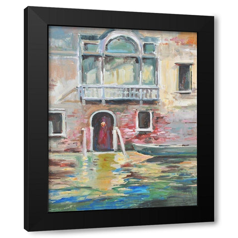 Venice Black Modern Wood Framed Art Print with Double Matting by Stevens, Allayn