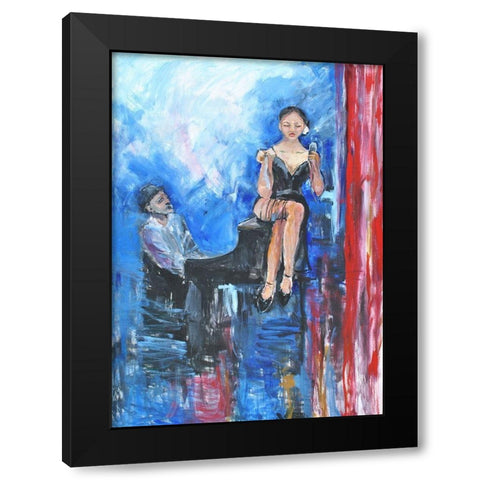 One More Tune Black Modern Wood Framed Art Print with Double Matting by Stevens, Allayn