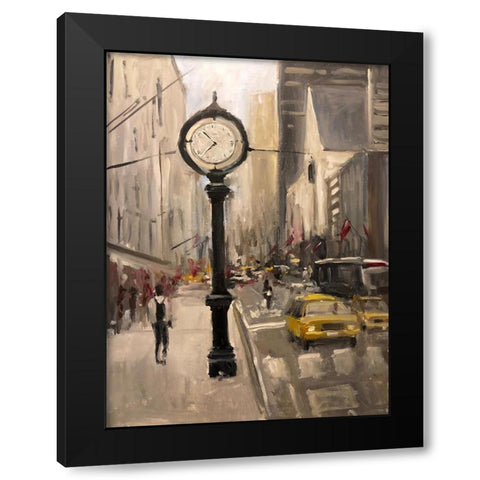 City Time Black Modern Wood Framed Art Print by Stevens, Allayn