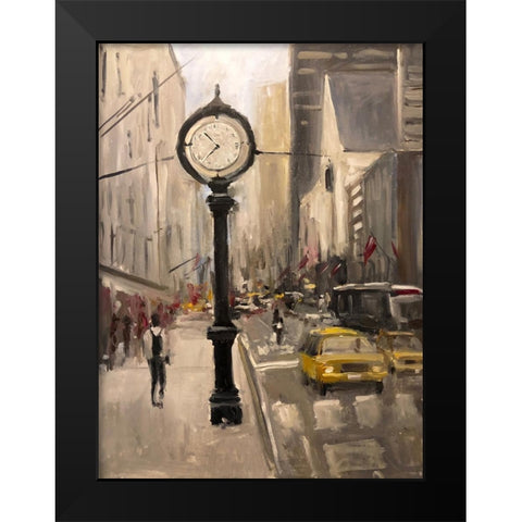 City Time Black Modern Wood Framed Art Print by Stevens, Allayn