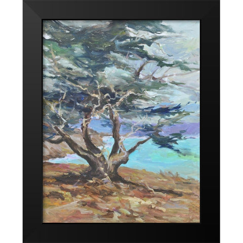 Lone Tree Black Modern Wood Framed Art Print by Stevens, Allayn