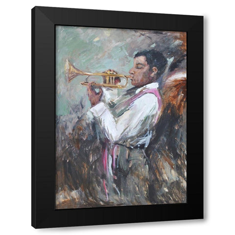 Soulful Tunes Black Modern Wood Framed Art Print with Double Matting by Stevens, Allayn