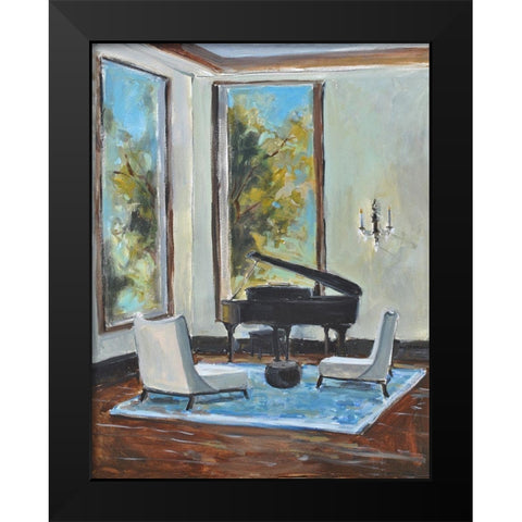 Sitting Room Black Modern Wood Framed Art Print by Stevens, Allayn
