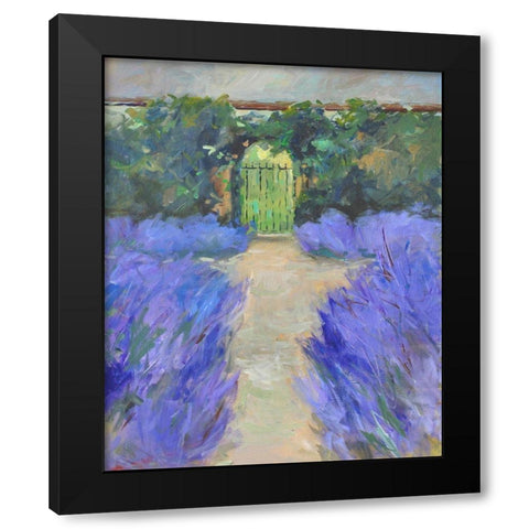 Lavender Gate Black Modern Wood Framed Art Print by Stevens, Allayn