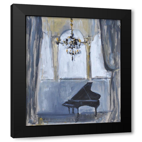 Formal Piano Black Modern Wood Framed Art Print by Stevens, Allayn
