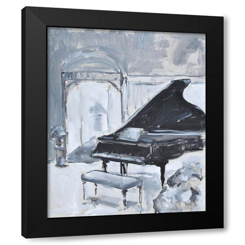Peaceful Piano Black Modern Wood Framed Art Print by Stevens, Allayn