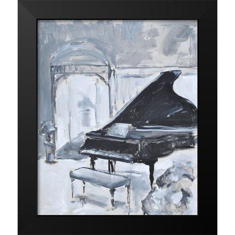 Peaceful Piano Black Modern Wood Framed Art Print by Stevens, Allayn
