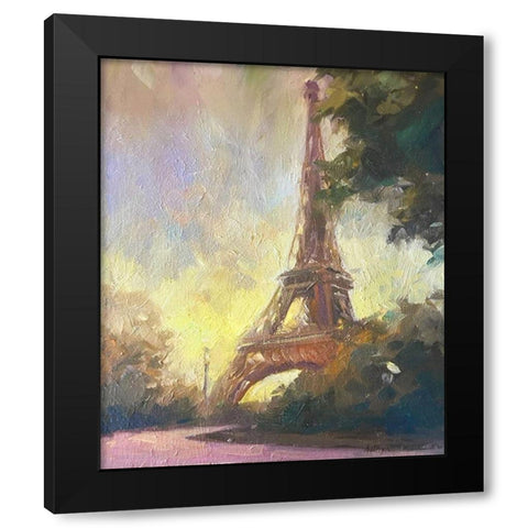 Paris 3 Black Modern Wood Framed Art Print with Double Matting by Stevens, Allayn
