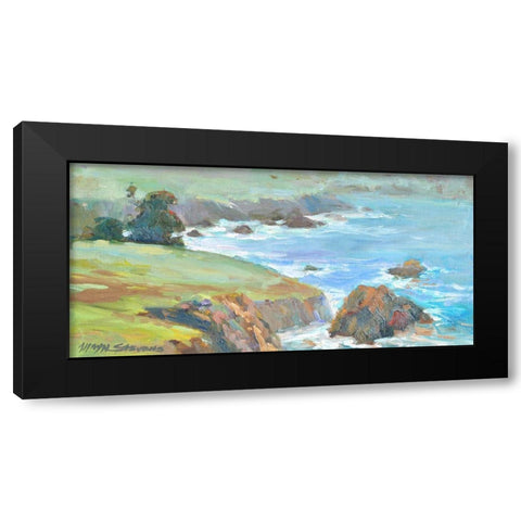 Ragged Cliffs Black Modern Wood Framed Art Print by Stevens, Allayn