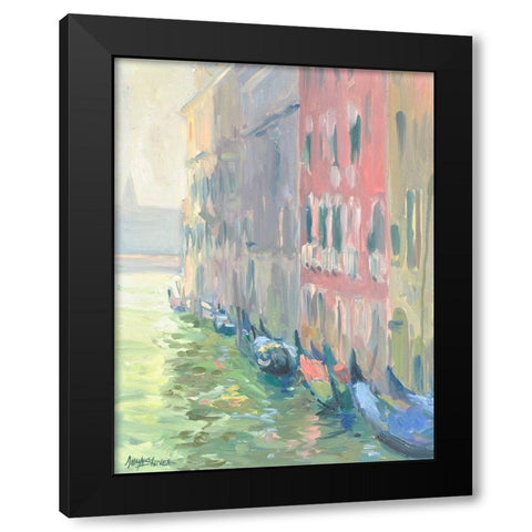 Venice Morn Black Modern Wood Framed Art Print with Double Matting by Stevens, Allayn