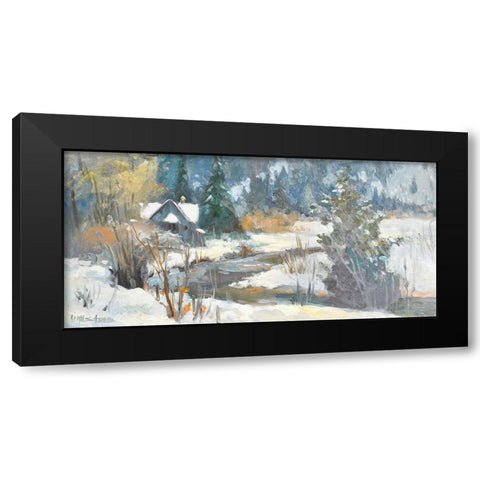 Winter Creek Black Modern Wood Framed Art Print by Stevens, Allayn