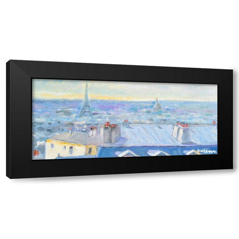 Paris View Black Modern Wood Framed Art Print with Double Matting by Stevens, Allayn