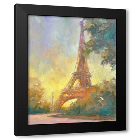 Eiffile Tower Black Modern Wood Framed Art Print by Stevens, Allayn