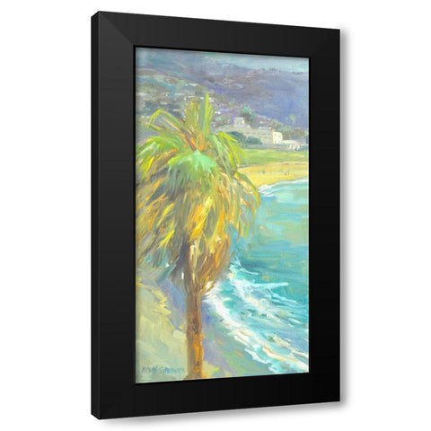 Palm Sway Black Modern Wood Framed Art Print with Double Matting by Stevens, Allayn