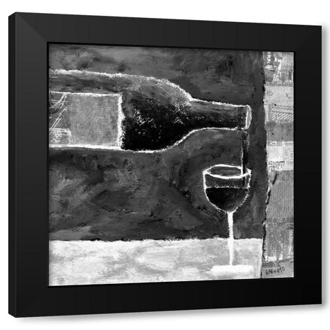 White Wine Black Modern Wood Framed Art Print by Bagnato, Judi