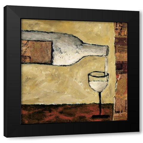 White Wine Black Modern Wood Framed Art Print by Bagnato, Judi