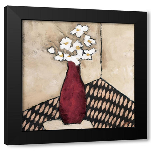 Red Vase Black Modern Wood Framed Art Print by Bagnato, Judi