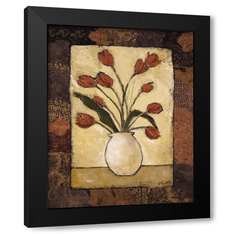Tulips in Red Black Modern Wood Framed Art Print by Bagnato, Judi